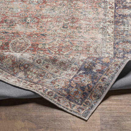 Rust Anahawan Distressed Washable Area Rug - Clearance Rugs TriadCommerceInc