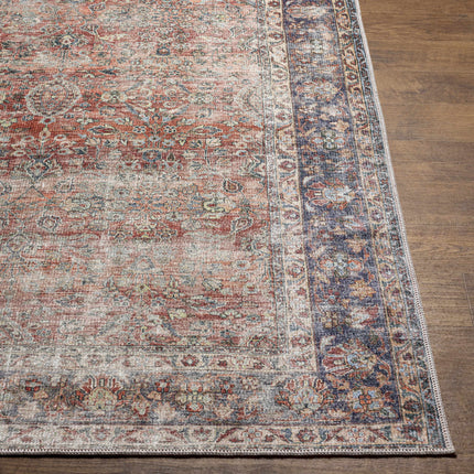 Rust Anahawan Distressed Washable Area Rug - Clearance Rugs TriadCommerceInc