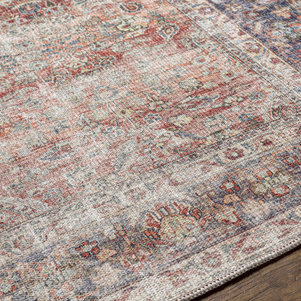 Rust Anahawan Distressed Washable Area Rug - Clearance Rugs TriadCommerceInc