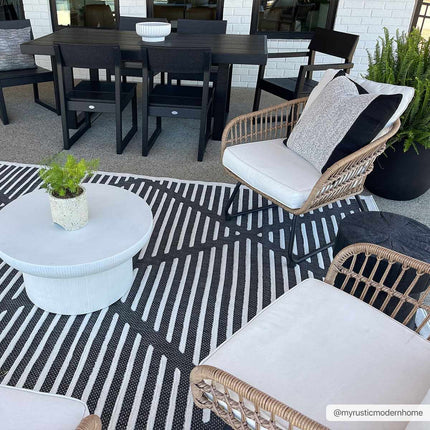Anah 3D Black Outdoor Rug Rugs TriadCommerceInc