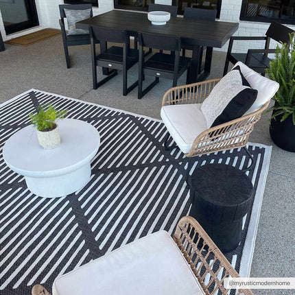 Anah 3D Black Outdoor Rug Rugs TriadCommerceInc