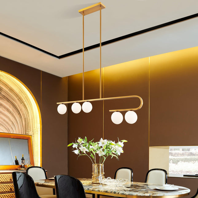 Anechdoche Rectangular Gold and White Chandelier Elegance Home Decor > Lighting > Ceiling Lights > Chandelier TriadCommerceInc