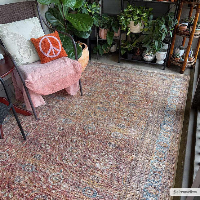 Anshu Peach Washable Area Rug - Clearance Rugs TriadCommerceInc