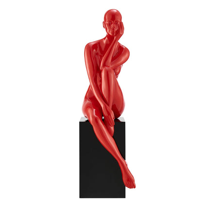 Antoinette Doll Sculpture with Black Base // Glossy Red Sculpture TriadCommerceInc   