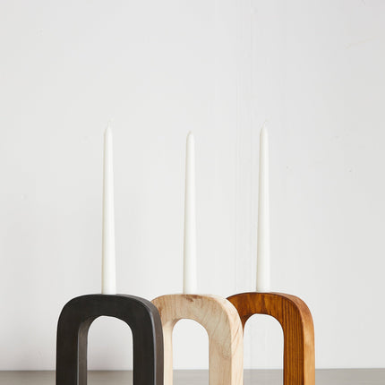 Arch Wooden Taper Candlestick Holder Décor Collection TriadCommerceInc