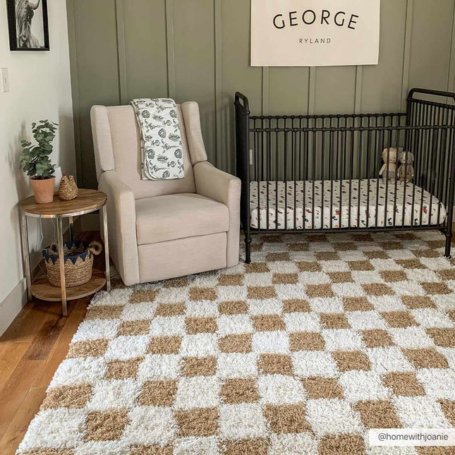 Atira Mustard Checkered Area Rug Rugs TriadCommerceInc