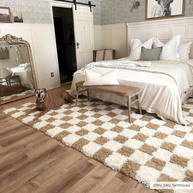 Atira Mustard Checkered Area Rug Rugs TriadCommerceInc