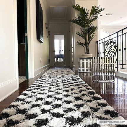 Atira Black & White Checkered Area Rug Rugs TriadCommerceInc