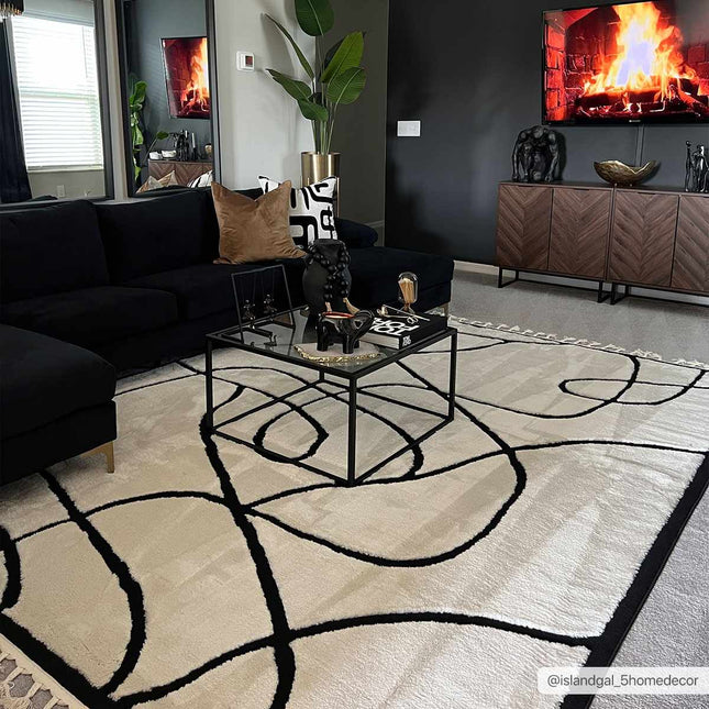 Azana Black & White Area Rug Rugs TriadCommerceInc