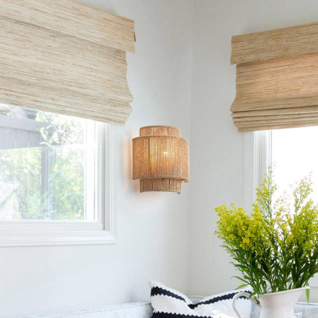 1-Light Farmhouse Rattan Wall Sconce Home Decor > Lighting > Wall Lighting > Wall Sconces TriadCommerceInc