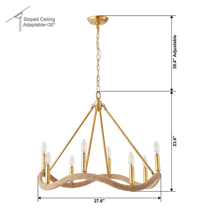 8-Light Golden Modern Candle Chandelier for Elegant Decor Home Decor > Lighting > Ceiling Lights > Chandelier TriadCommerceInc