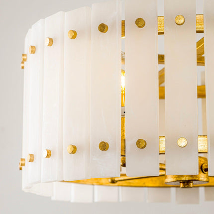 4-Light Modern Drum Marble Semi Flush Mount Fixture Home Decor > Lighting > Ceiling Lights TriadCommerceInc