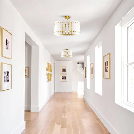 4-Light Modern Drum Marble Semi Flush Mount Fixture Home Decor > Lighting > Ceiling Lights TriadCommerceInc