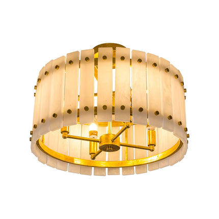 4-Light Modern Drum Marble Semi Flush Mount Fixture Home Decor > Lighting > Ceiling Lights TriadCommerceInc