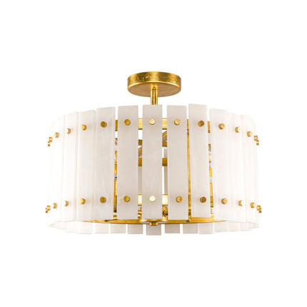 4-Light Modern Drum Marble Semi Flush Mount Fixture Home Decor > Lighting > Ceiling Lights TriadCommerceInc Golden