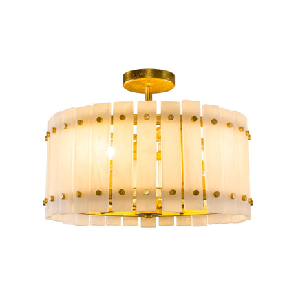 4-Light Modern Drum Marble Semi Flush Mount Fixture Home Decor > Lighting > Ceiling Lights TriadCommerceInc