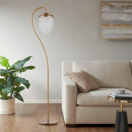 Modern 1-Light Golden Floor Lamp with Crystal Shade Home Decor > Lighting > Lamp > Floor Lamps TriadCommerceInc