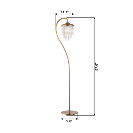 Modern 1-Light Golden Floor Lamp with Crystal Shade Home Decor > Lighting > Lamp > Floor Lamps TriadCommerceInc