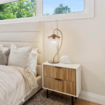 1-Light Golden Modern Table Lamp with Crystal Shade Home Decor > Lighting > Lamp > Table Lamps TriadCommerceInc