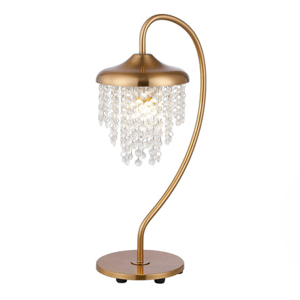 1-Light Golden Modern Table Lamp with Crystal Shade Home Decor > Lighting > Lamp > Table Lamps TriadCommerceInc Golden