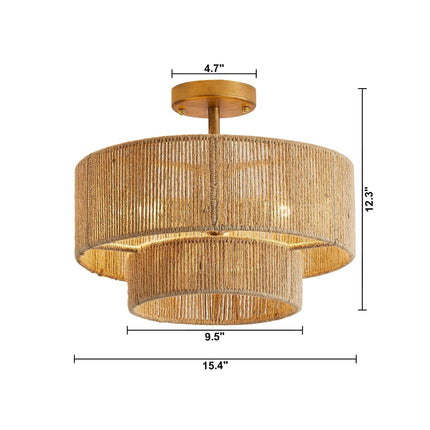 3-Light Wabi-Sabi Farmhouse Semi-Flush Mount Ceiling Light Home Decor > Lighting > Ceiling Lights TriadCommerceInc