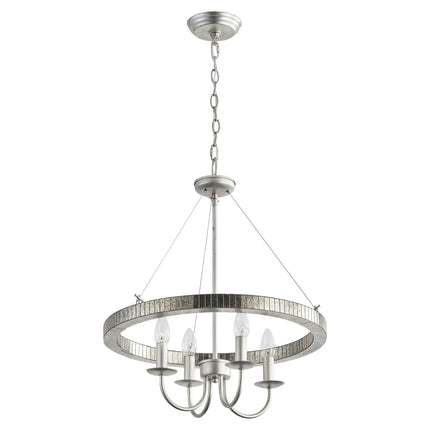 4-Light Iron Modern Pendant Lighting with Acrylic Lens Home Decor > Lighting > Ceiling Lights > Pendant Lights TriadCommerceInc Satin Nickel