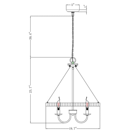 4-Light Iron Modern Pendant Lighting with Acrylic Lens Home Decor > Lighting > Ceiling Lights > Pendant Lights TriadCommerceInc
