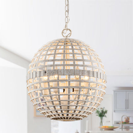 6-Light Vintage Farmhouse Globe Pendant Light White Home Decor > Lighting > Ceiling Lights > Pendant Lights TriadCommerceInc