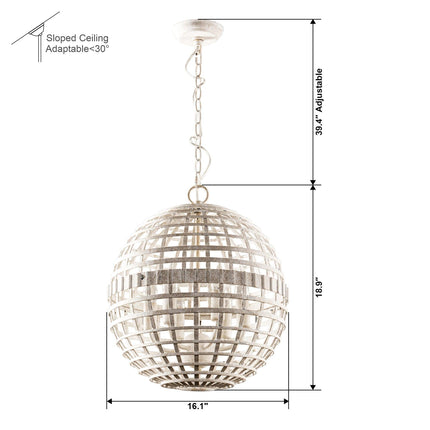 6-Light Vintage Farmhouse Globe Pendant Light White Home Decor > Lighting > Ceiling Lights > Pendant Lights TriadCommerceInc