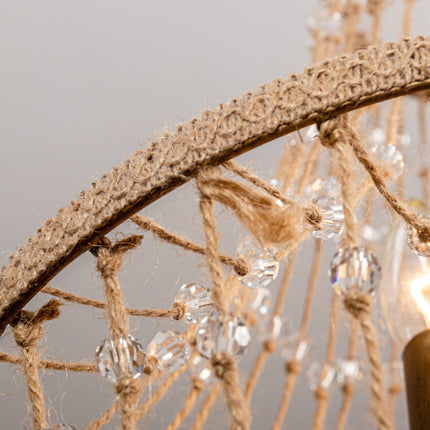 Modern Beaded Basket Weathered Wood 4-Light Chandelier Home Decor > Lighting > Ceiling Lights > Chandelier TriadCommerceInc
