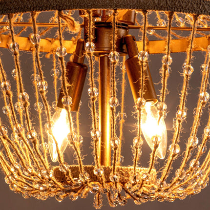 Modern Beaded Basket Weathered Wood 4-Light Chandelier Home Decor > Lighting > Ceiling Lights > Chandelier TriadCommerceInc