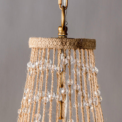 Modern Beaded Basket Weathered Wood 4-Light Chandelier Home Decor > Lighting > Ceiling Lights > Chandelier TriadCommerceInc