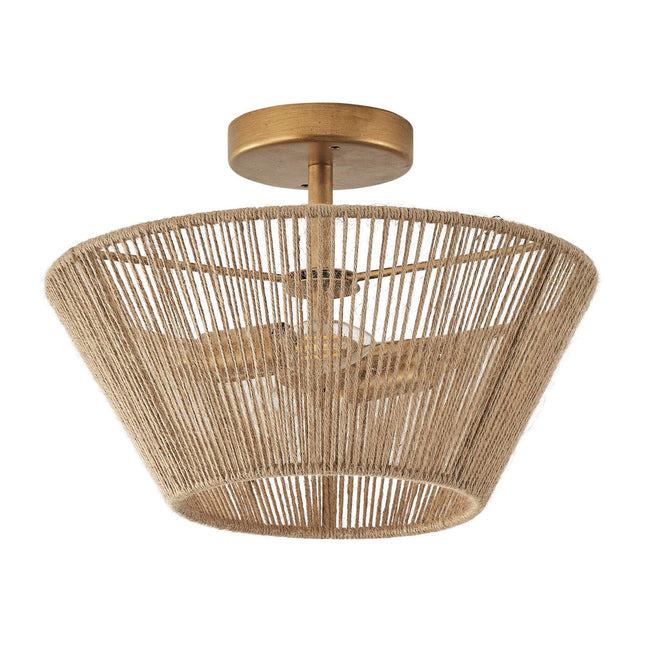 Farmhouse 2-Light Flush Mount Lighting with Rattan Rope Ceiling Fixture Home Decor > Lighting > Ceiling Lights TriadCommerceInc