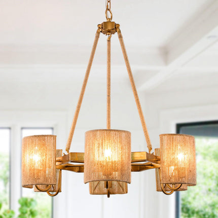 6-Light Farmhouse Bedroom Pendant Lighting Chandelier Home Decor > Lighting > Ceiling Lights > Pendant Lights TriadCommerceInc