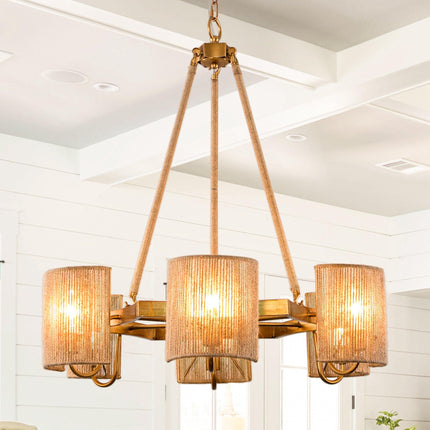 6-Light Farmhouse Bedroom Pendant Lighting Chandelier Home Decor > Lighting > Ceiling Lights > Pendant Lights TriadCommerceInc