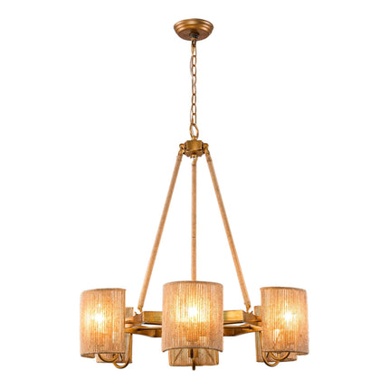 6-Light Farmhouse Bedroom Pendant Lighting Chandelier Home Decor > Lighting > Ceiling Lights > Pendant Lights TriadCommerceInc Golden