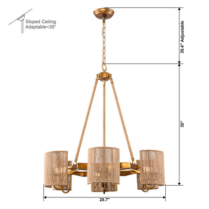 6-Light Farmhouse Bedroom Pendant Lighting Chandelier Home Decor > Lighting > Ceiling Lights > Pendant Lights TriadCommerceInc