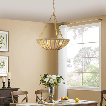 Farmhouse 3-Light Rattan Pendant Lighting Bowl Shape Home Decor > Lighting > Ceiling Lights > Pendant Lights TriadCommerceInc