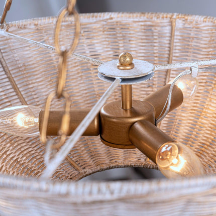 Farmhouse 3-Light Rattan Pendant Lighting Bowl Shape Home Decor > Lighting > Ceiling Lights > Pendant Lights TriadCommerceInc