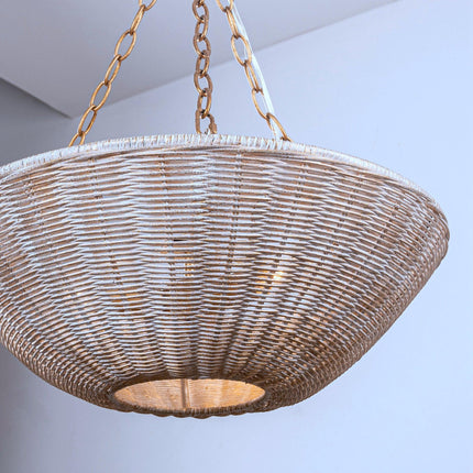 Farmhouse 3-Light Rattan Pendant Lighting Bowl Shape Home Decor > Lighting > Ceiling Lights > Pendant Lights TriadCommerceInc