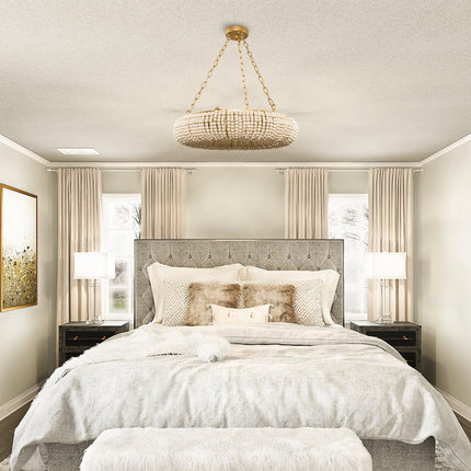 Farmhouse 6-Light Antique Golden Flush Mount Lighting Fixture TriadCommerceInc