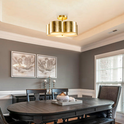 Golden Modern Semi Flush 3-Light Ceiling Lighting Fixture Home Decor > Lighting > Ceiling Lights TriadCommerceInc