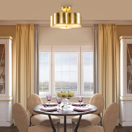 Golden Modern Semi Flush 3-Light Ceiling Lighting Fixture Home Decor > Lighting > Ceiling Lights TriadCommerceInc
