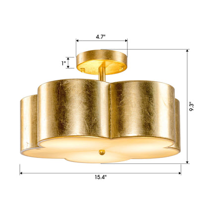 Golden Modern Semi Flush 3-Light Ceiling Lighting Fixture Home Decor > Lighting > Ceiling Lights TriadCommerceInc