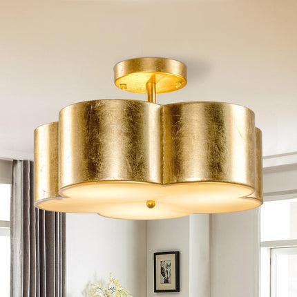 Golden Modern Semi Flush 3-Light Ceiling Lighting Fixture Home Decor > Lighting > Ceiling Lights TriadCommerceInc