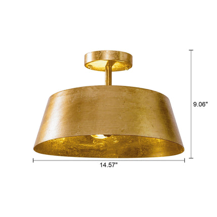 3-Light Golden Semi Flush Mount Lighting Fixture Home Decor > Lighting > Ceiling Lights TriadCommerceInc