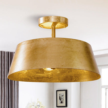 3-Light Golden Semi Flush Mount Lighting Fixture Home Decor > Lighting > Ceiling Lights TriadCommerceInc