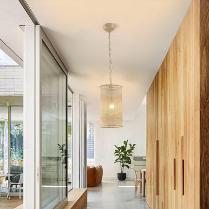 1-Light Wooden Beads Farmhouse Beige Pendant Lighting Home Decor > Lighting > Ceiling Lights > Pendant Lights TriadCommerceInc