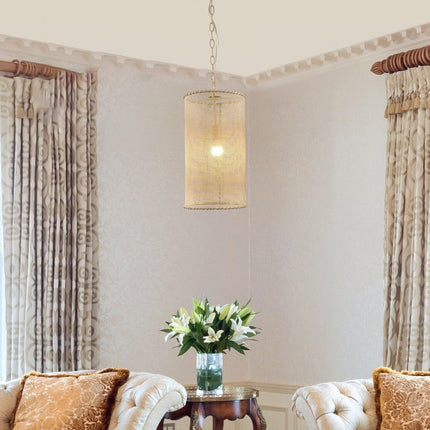1-Light Wooden Beads Farmhouse Beige Pendant Lighting Home Decor > Lighting > Ceiling Lights > Pendant Lights TriadCommerceInc