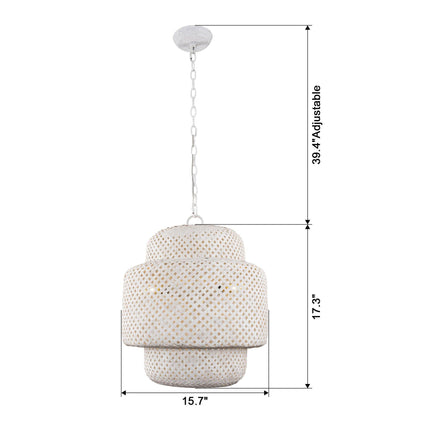 Rustic 3-Light White Dry Rated Farmhouse Pendant Light Home Decor > Lighting > Ceiling Lights > Pendant Lights TriadCommerceInc